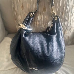 Authentic Jimmy Choo Solar Large Hobo Bag Gold Bangle